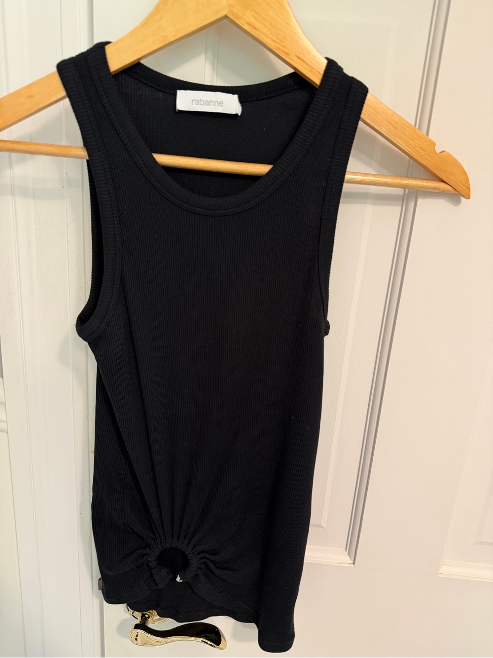 Rabanne embellished gathered ribbed stretch-cotton jersey tank